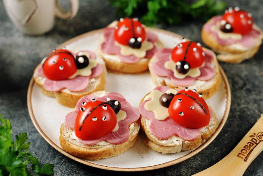 Маленькие бутерброды для детей - пошаговый рецепт с фото на Повар.ру