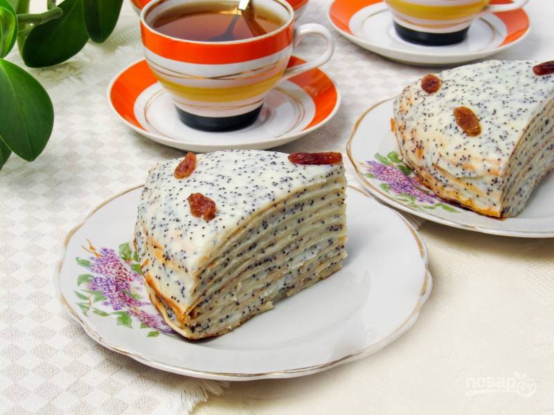 Блинный торт с кремом простой пошаговый рецепт | MAKFA