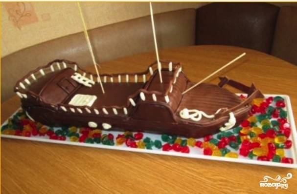 Как сделать торт с корабликом, пиратом - торт 