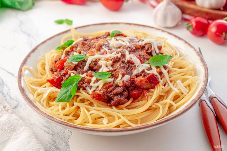 Какая калорийность у вареных спагетти на воде?