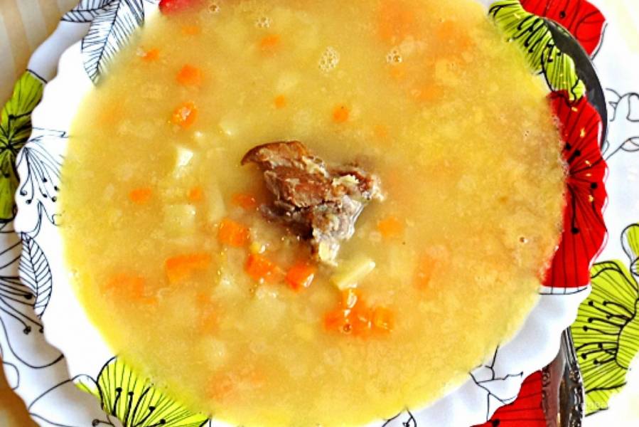 Рисовый крем-суп с креветками