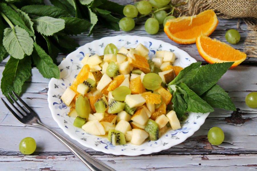 фруктовый салат из апельсина и яблока | Дзен
