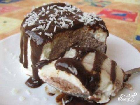 Ванильно-шоколадный творожный десерт