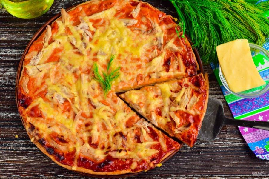 Пицца на основе из тонкого теста, пошаговый рецепт на ккал, фото, ингредиенты - Shkapitulka
