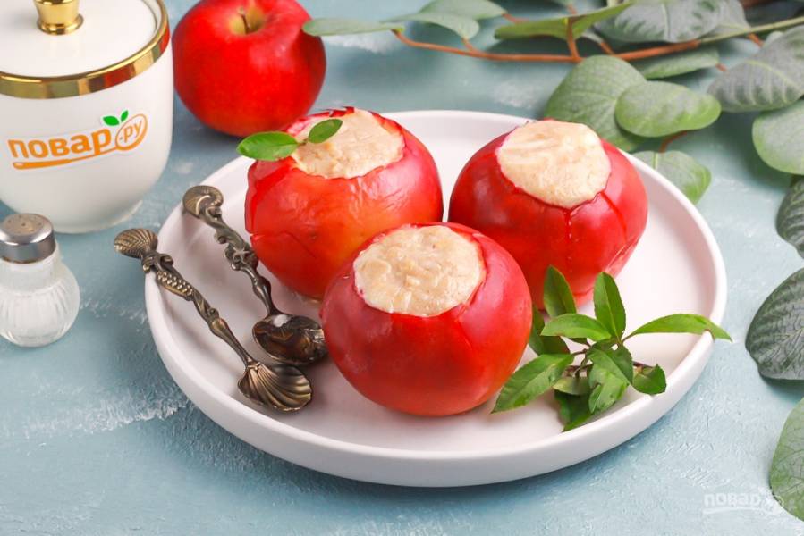Яблоки запеченные с творогом