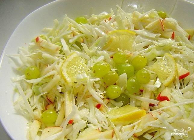 Постный салат с капустой