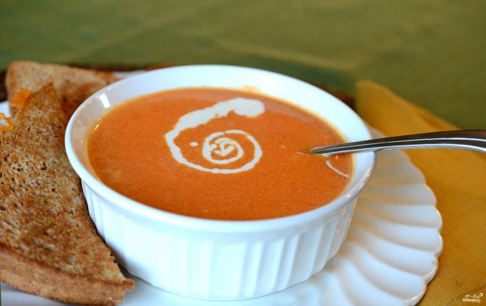 Как приготовить Томатный суп пюре из помидоров просто рецепт пошаговый