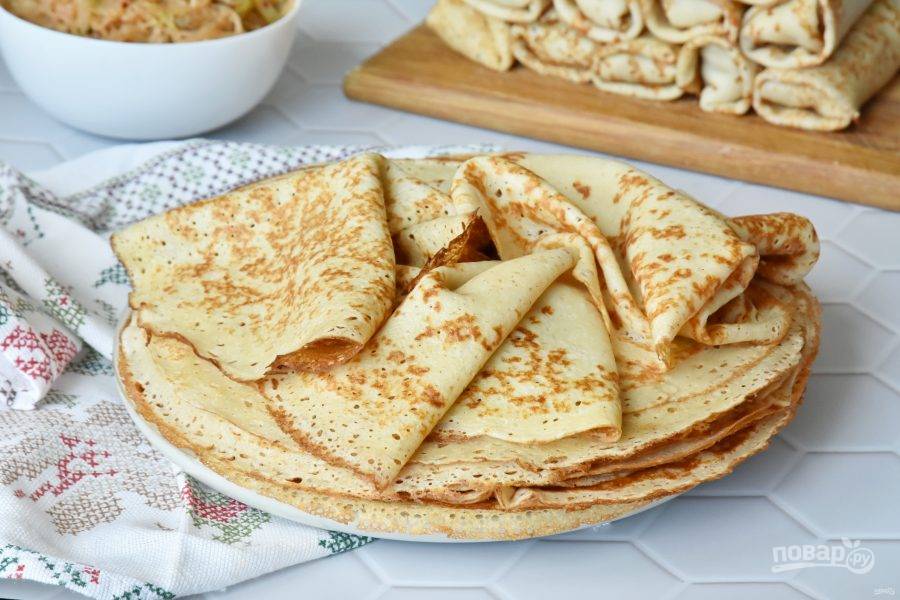 Заварные блинчики на йогурте