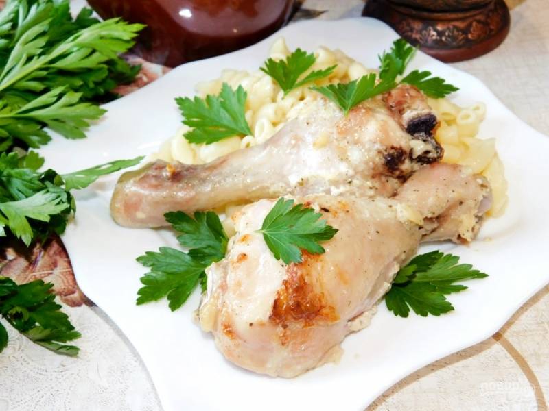 Маринованная курица в сметане с чесноком