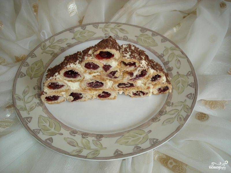 Рецепт торта монастырская изба со сметанной вишней и торт "монастырская изба" с вишней