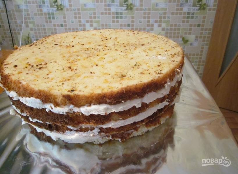 Бисквитный торт с масляным кремом в мультиварке