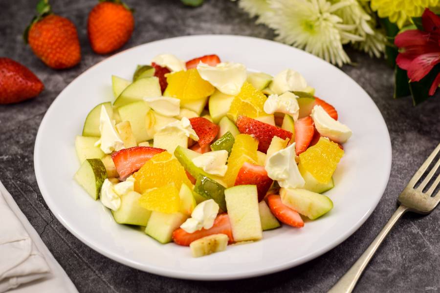 Экзотический фруктовый салат – пошаговый рецепт приготовления с фото