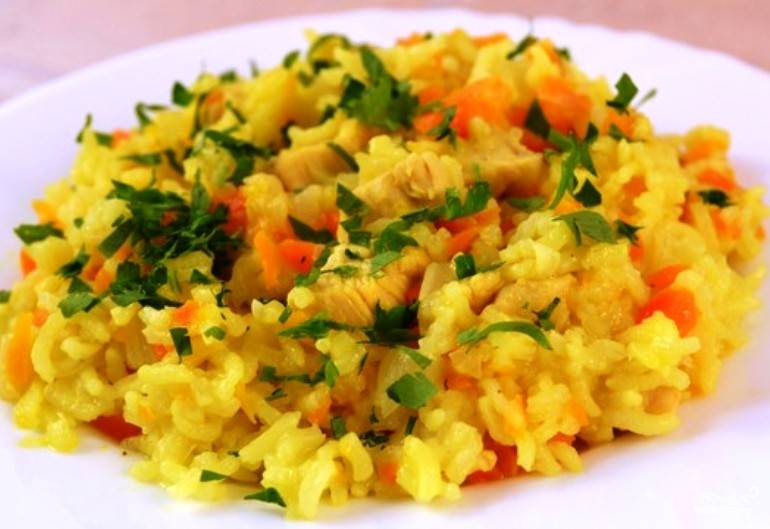 Рис с морковью и луком