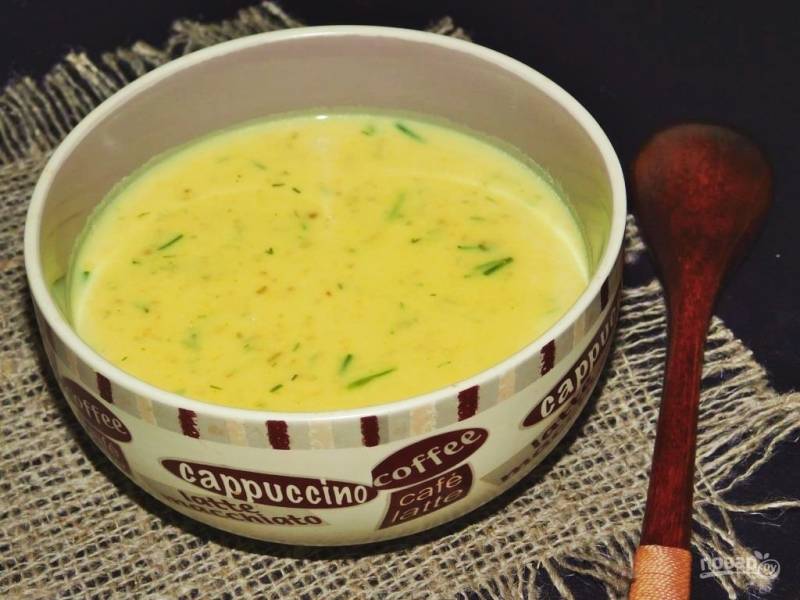 Копченый крем-суп с кабачками