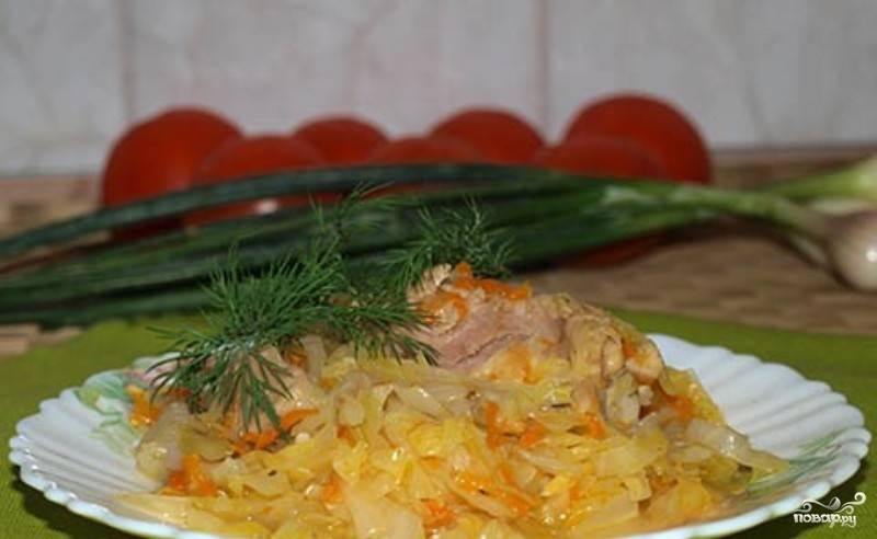 Пошаговый фото-рецепт приготовления курицы, тушёной с овощами:
