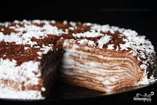 Блинный торт с шоколадом рецепт – Русская кухня: Выпечка и десерты. «Еда»