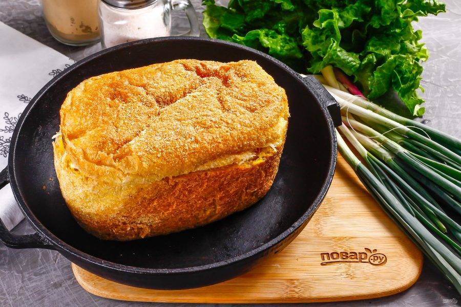 Фаршированный хлеб рецепт с фото пошагово