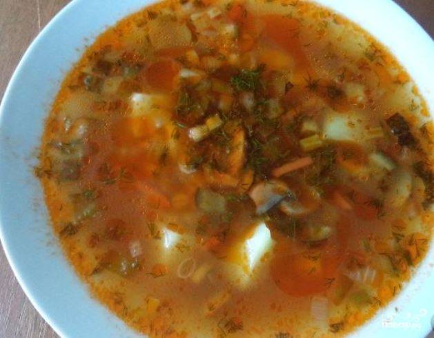 Картофельный суп с грибами  