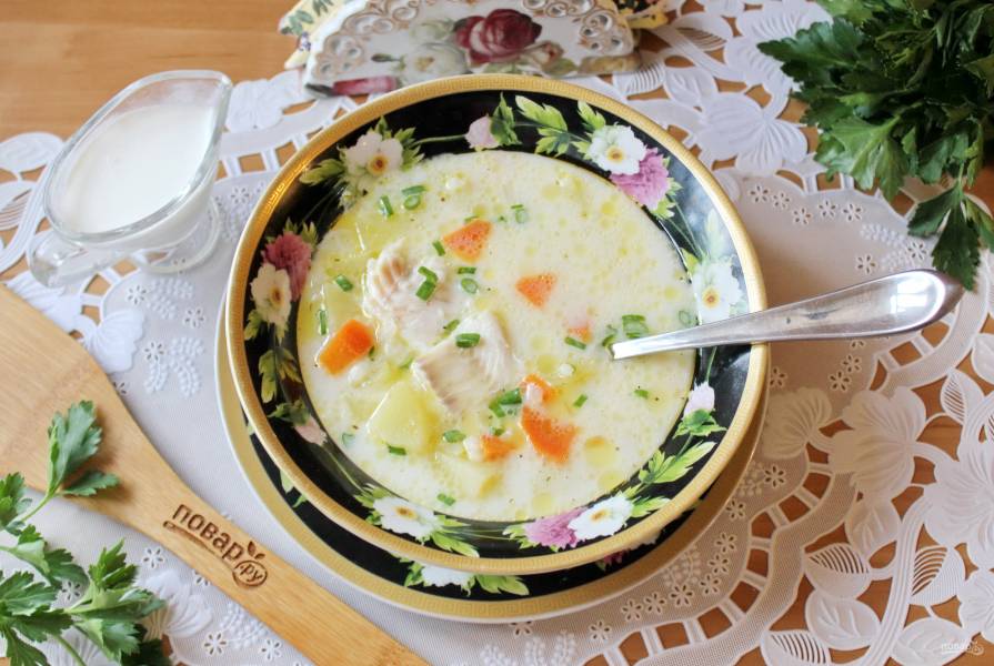 Ингредиенты для рыбного супа со сливками