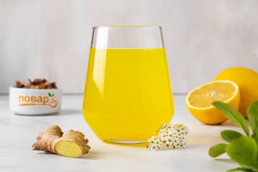 Как приготовить Имбирный напиток с лимоном и медом рецепт пошагово