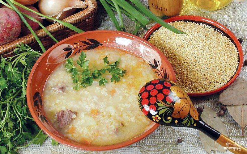 Грибной суп с пшеном и яйцами «Маша»