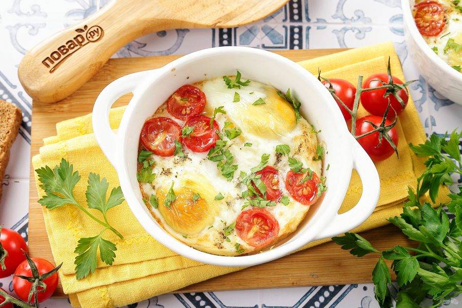 Яичница в аэрогриле готова.
