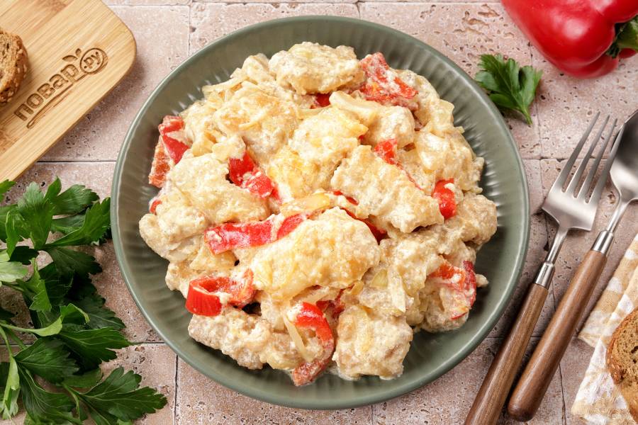 Минтай с перцем