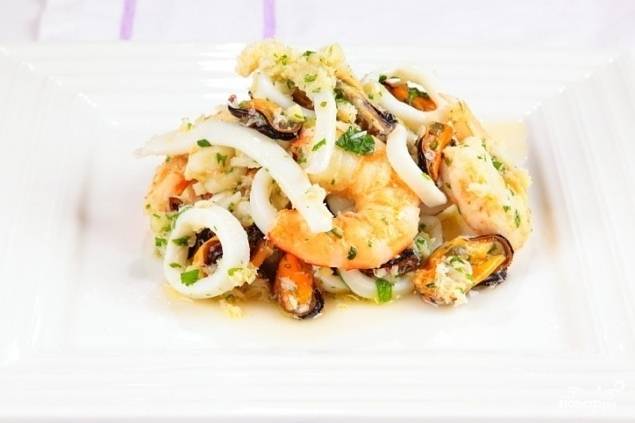 Салат из морепродуктов , пошаговый рецепт с фото от автора Аня С