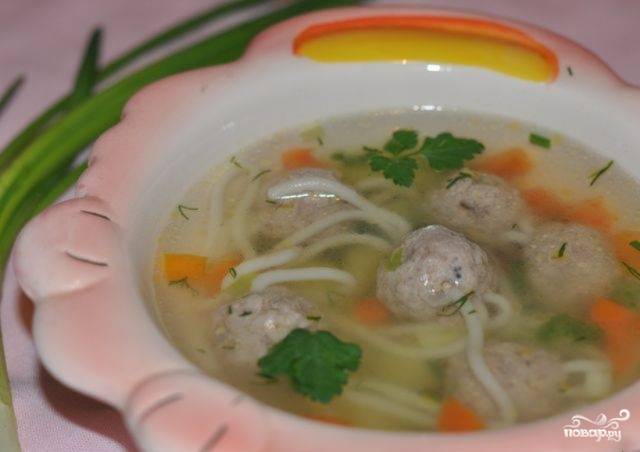 Овощной суп из индейки для детей