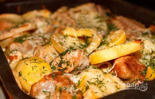 Говядина с картошкой в духовке - классический рецепт с пошаговыми фото