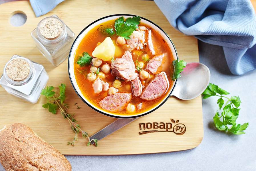 Суп с бобовыми и копченостями – пошаговый рецепт приготовления с фото