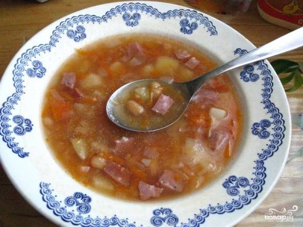 Суп фасолевый с колбасой: ингредиенты