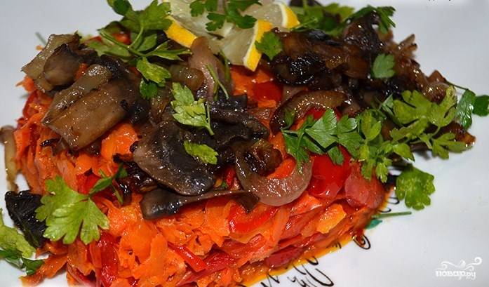Салат с грибами и стеком из говядины – пошаговый рецепт приготовления с фото