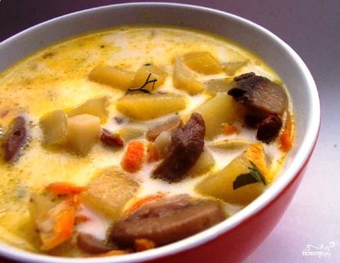 Суп с вешенками и плавленным сыром - 11 пошаговых фото в рецепте