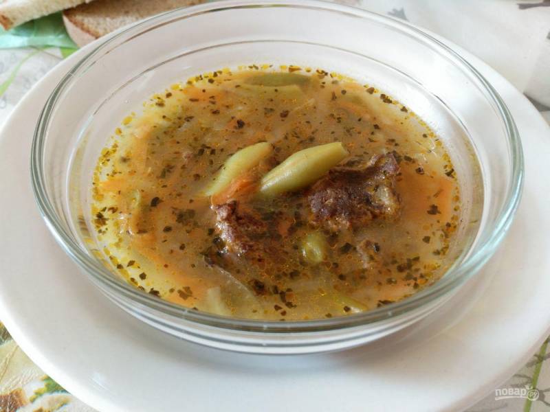 Овощной суп с льняными клёцками