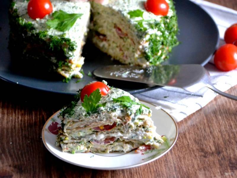 Торт из баклажанов с помидорами рецепт с фото пошагово