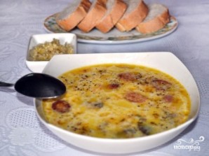 Сырный суп с шампиньонами и копченостями  - фото шаг 9
