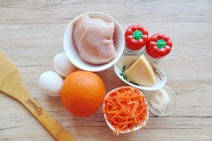 Салат с апельсинами, курицей и корейской морковью - фото шаг 1