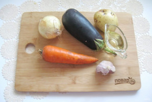 Картошка с баклажанами в мультиварке - фото шаг 1