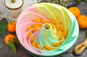 Торт с мандаринами без выпечки - фото шаг 3