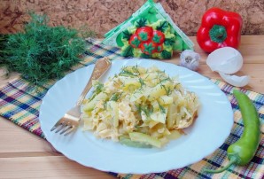 Жареный картофель с кабачком и яйцами - фото шаг 6