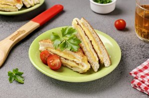 Сэндвич с сыром и яйцом - фото шаг 8