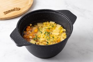 Тыквенный суп-пюре с кукурузой - фото шаг 4