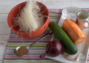 Фунчоза с овощами (классический рецепт) - фото шаг 1