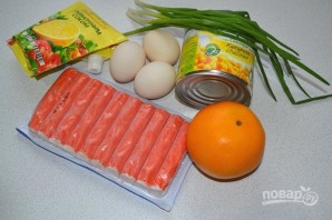 Крабовый салат "Королевский" с апельсином - фото шаг 1