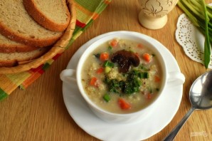 Пшенный суп с грибами - фото шаг 7