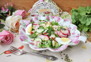 Весенний салат с фасолью - фото шаг 8