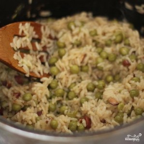 Рис с зеленым горошком и миндалем - фото шаг 6