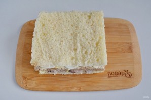 Закусочный бутербродный торт с рыбой - фото шаг 4