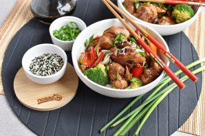Рисовая лапша с курицей по-азиатски - фото шаг 11